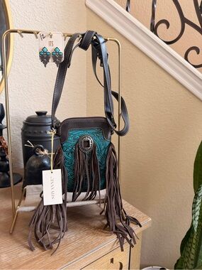 New Shyanne fringe Crossbody Bag and earrings